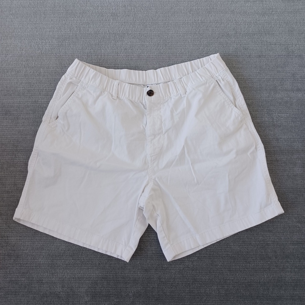 Bearbottom Shorts Mens XL White Chino Stretch 7" Inseam Elastic Waist Preppy